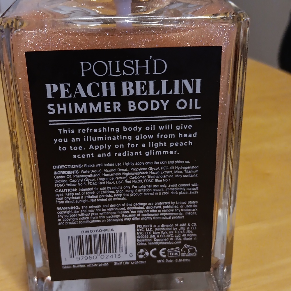 Shimmer Body Oil -Choice Of Moon Stone Or Peach Bellini NWT - Picture 5 of 5